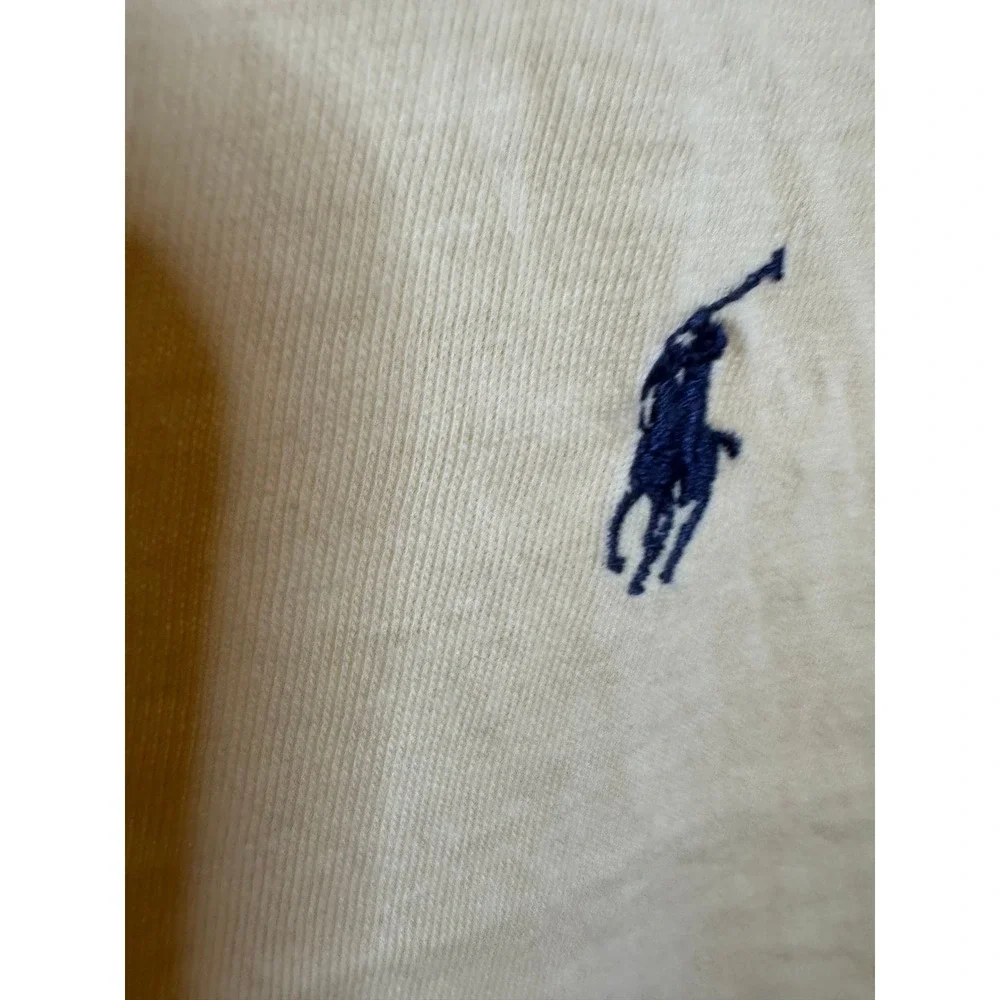 201 Ralph Lauren Sport Womens V-Neck T-Shirt Yellow Cotton Pony Logo Size M